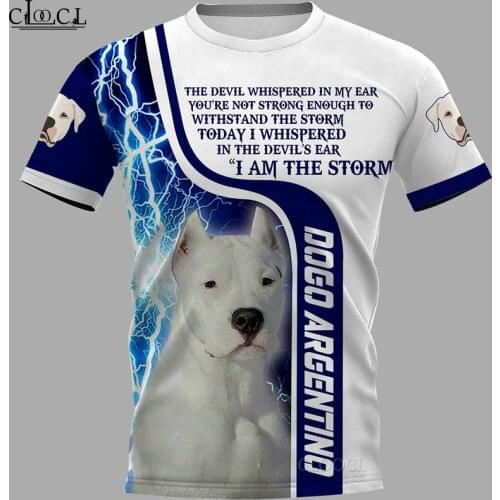 HX Newest Popular Dogo Argentino Unisex T-Shirt Men Streetwear 3D Print Harajuku Short Sleeve Casual Pullover Drop Shipping