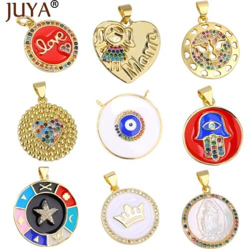 JUYA Jewelry Making Enamel Charms Pendant Luxurious Charm Evil Eye Necklace Pendants Hand made Supplies for Jewelry Accessories