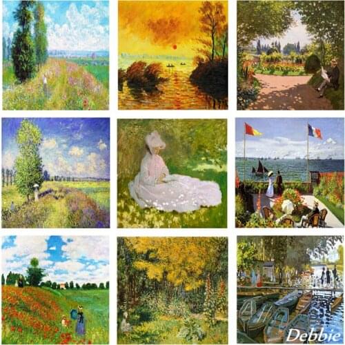 World Famous Painting Monet Character Scenery 5D DIY Embroidery Square/Round Diamond Kit Family Decoration Restaurant Artwork