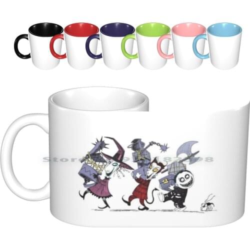 Lock , Shock And Barrel Ceramic Mugs Coffee Cups Milk Tea Mug Nightmare Before Christmas Jack Tim Burton Pumpkin Scary Town