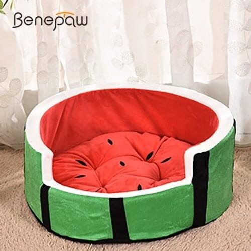 Benepaw Washable Watermelon Puppy Bed Small Dog Quality Soft Pet Beds For Dogs Cosy Pet House Cat Not Easy To Deform 2019