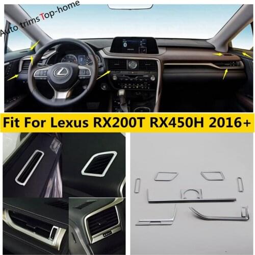Yimaautotrims Front Dashboard AC Air Conditioner Vent Outlet Cover Trim 7 Pcs Interior Fit For LEXUS RX 200t 450h 2016 - 2020