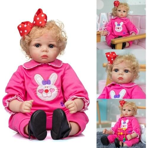 55cm/21in Reborns Doll Baby Girl Doll Nurturing Doll Realistic Handmade Soft Vinyl Body with Opened Eyes Girl Boy Gift