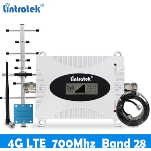Lintratek Band 28 4G 700Mhz Network Booster AGC Signal Repeater B28 LTE Amplifier 65dB 16dBm With LCD Display