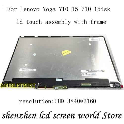 15.6" Laptop Matrix 4k UHD For Lenovo YOGA 710-15 710-15IKB LQ156D1JX06-E 5D10L13036 Touch Digitizer LCD Screen With Frame