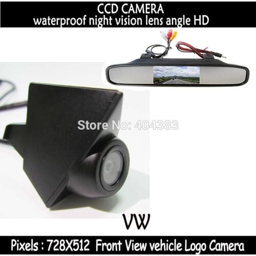 High Resolution front view Monitors + CCD front View Camera for volkswagen VW GOLF Bora Jetta Touareg Passat Lavida Polo Tiguan