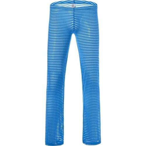 Man Underwear/Male Sexy Ice Silk Transparent Pajama Bottoms/Gay Sexy Mesh Sheer Lounge Pants/Sleepwear