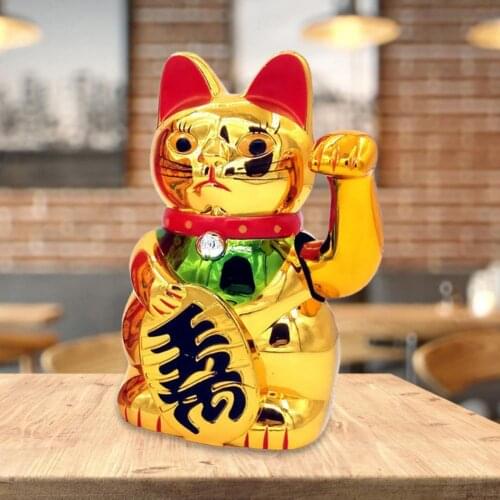 Hand-shake Lucky Cat Mold Plastic Golden Shop Display Model Home Decoration Gift