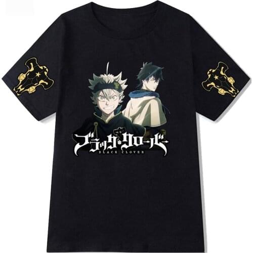 Hot Anime Black Clover Funny Cartoon T Shirt Women Men Fashion Asta YunoT-shirt Japanese Anime Tshirt Hip Hop Top Tees