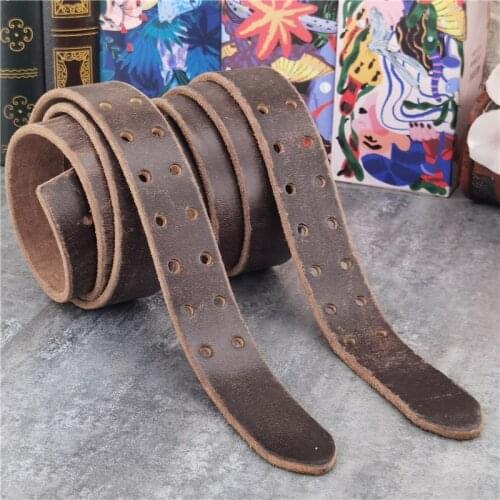 Luxury Thick 38MM Double Pin Tongue Leather Belt Without Buckle Ceinture Men belt without buckle Leather Mens Waist Belt SP06