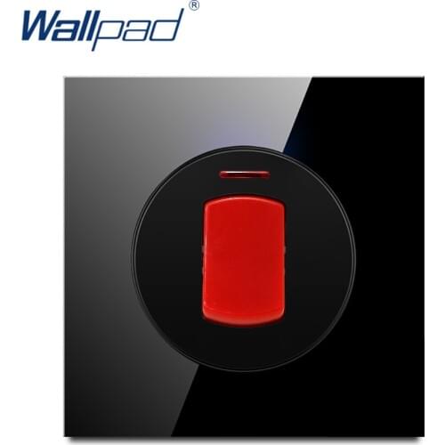 Wallpad L6 Black Glass 20A Water Heater Switch Double Pole Power Switch