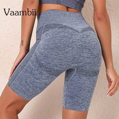 Womens Running Fitness Yoga High Waist Shorts Women Gym Leggings Workout Sports Seamless Shorts Sport Biker Cycling Long Shorts