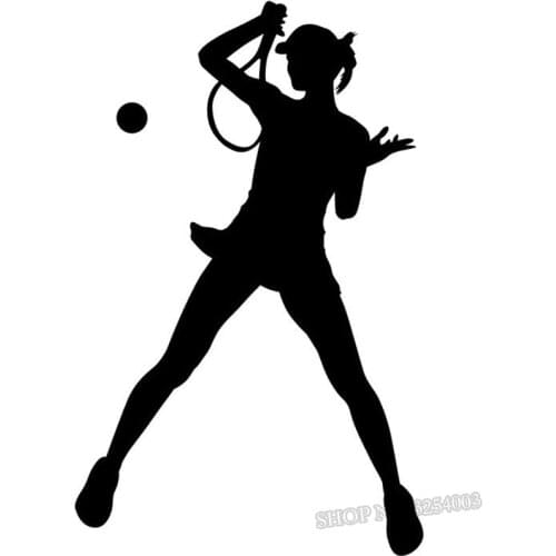 Female Tennis Player Silhouette Wall Decals Sports Girls Room Tennis Vinyl Wall Stickers Gym Sport Decor Art Decal Bedroom 6920