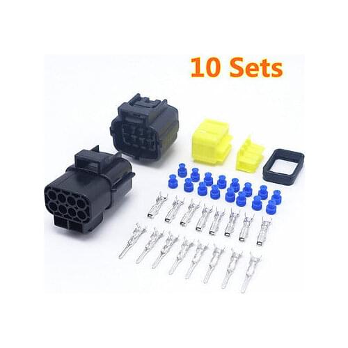 10 Sets Wholesale 8 Pins Way Truck Denso Connectors Plugs Kits Male Female New