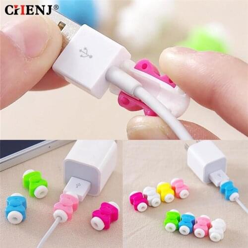 10pcs Earphone Line Data Cable Protection Sleeve Cable Winder USB Charger Wire Cable Protector Cover For iPhone For Samsung