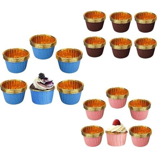 100 Pcs Cupcake Cases,Cake Muffin Liners,Foil Baking Cups Paper Wrappers,Household Oven Muffins Pastry Molds