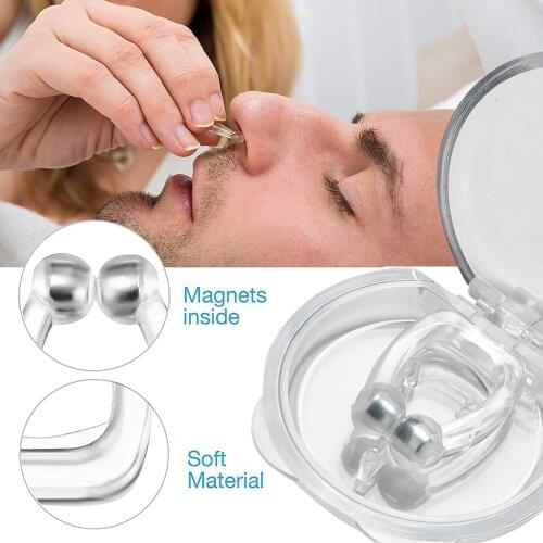 2pcs/2box Silicone Magnetic Anti Snore Nose Clip Effective Stop Snoring Solution Relief-snoring Disturb Good Sleeping Aid Tool