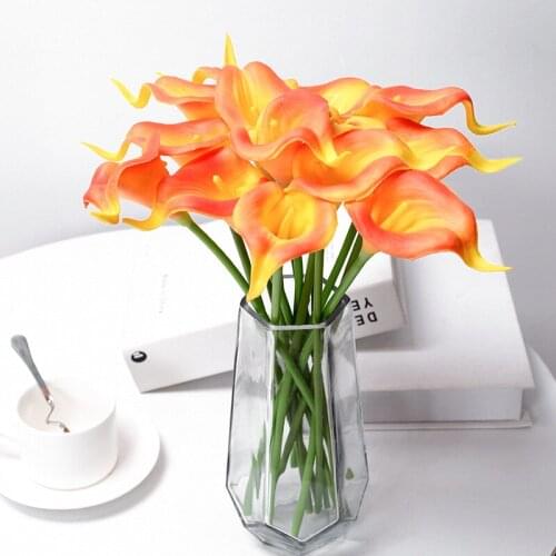 5Pcs Artificial Flowers Calla Lily Wedding Bouquet Decorative Vases For Home Decor Wedding Table Centerpieces Decoration
