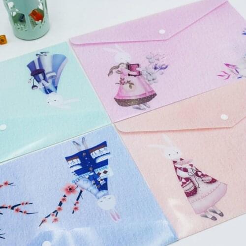 50 pcs Waterproof A4 File Bag Cartoon color printing Office Stationerybag PP student stationery papers collection informationbag