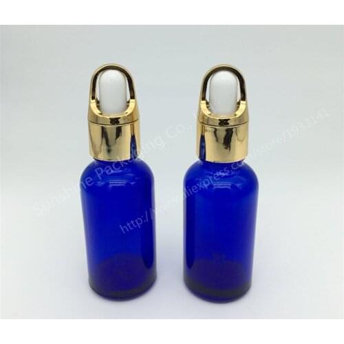 500pcs 30ml Blue Refillable Bottles Glass Liquid Reagent Pipette Bottle Eye Dropper Drop Aromatherapy Drop