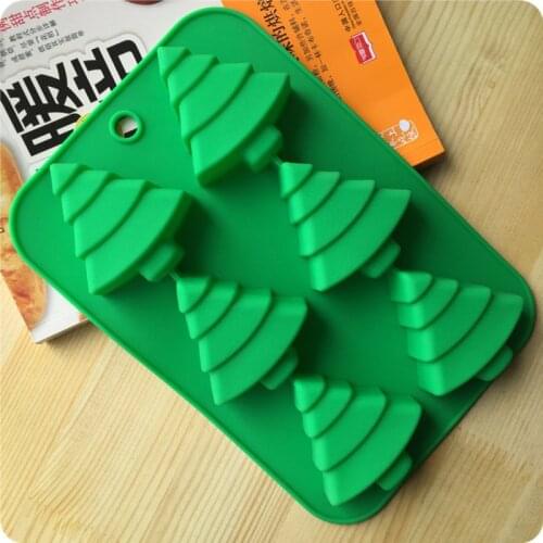 6 Holes Christmas Tree Silicone Cake Mold DIY Soap Mold Fondant Cake Decorating Tools Baking Tools