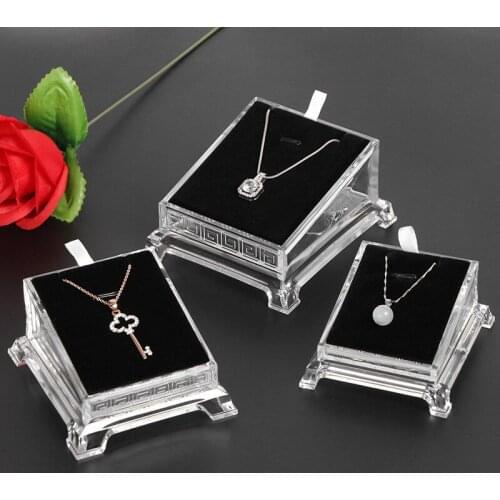 Acrylic transparent necklace display shelf jewelry jade play pendant holder counter window display platform