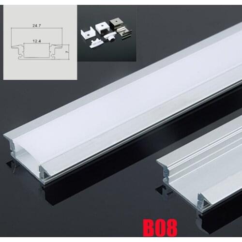 B08 6 Sets 50cm U Shape LED Strip Lights Aluminum Channel Profile With Cover, End Caps for LED Bar Lights