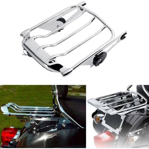 Motorcycle Air Wing Two up Luggage Rack LED Tail Light Smoke Len For Harley Road King 09-13