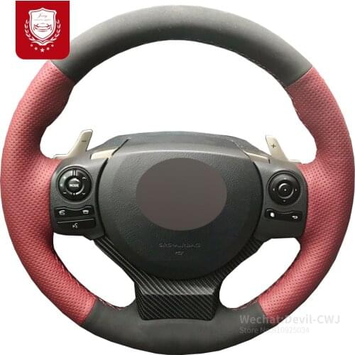 Car Steering Wheel Cover For Lexus CT200 IS200t IS250 IS300 IS350 NX200 NX200t NX300 RC200 Black Suede Wine Red Leather