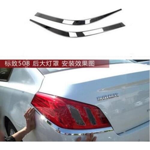 Chrome Tail Rear Light Lamp Cover Trim For Peugeot 508 2011-2015 2pcs per set car stying Car Accessories Car-styling Car-covers