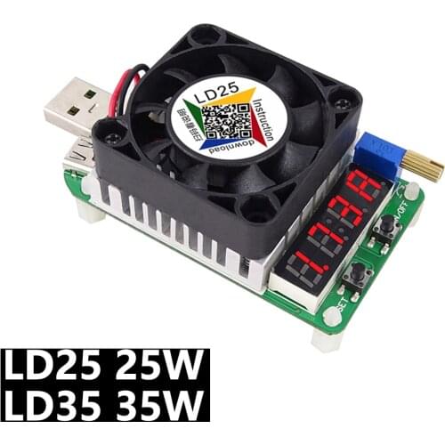LD25 LD35 25W/35W USB Electronic Load Tester Intelligent Protection Adjustable Constant Current Voltage Voltmeter