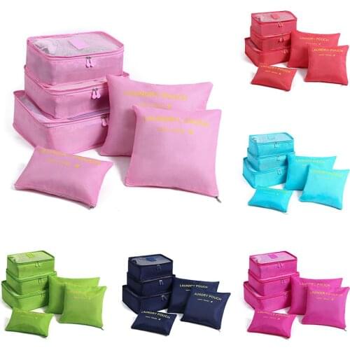 HOT SALE 6Pcs Zippered Travel Bags Luggage Organizer Clothes Bra Socks Storage Pouch