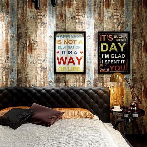 A Roll Of 45*200cm Stripe PVC Wood Grain Wall Sticker Antique Stone Home Wallpaper Decoration Sticker Self-Adhesive Room Ef Q4U9