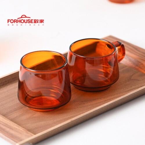 Creative Coffee Glass Mug Letter Milk Juice Water Coffee Cup Crystal Transparent Mugs Handle Drinkware