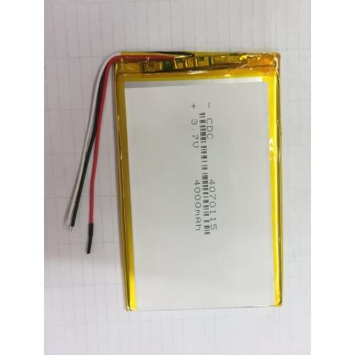 New A products, Shanzhai ioco, 9100H Tablet PC, battery 4070115, 4000mAh, 3.7V, 3 wire Rechargeable Li-ion Cell