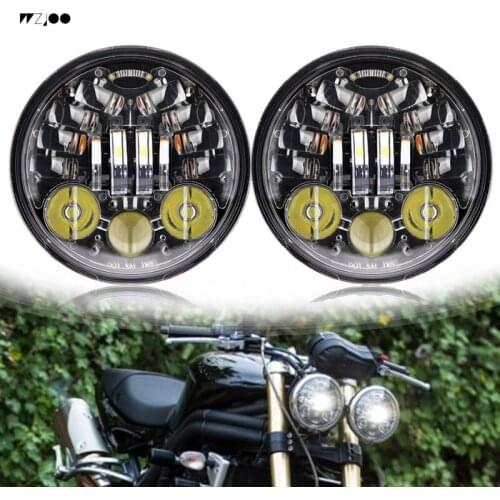 WZJOO New Round 5.75inch 5-3/4" LED Adaptive Motorcycle Headlight Replacement Projector Headlamp