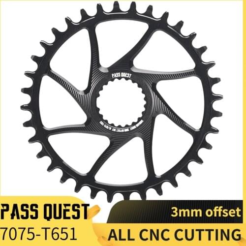PASS QUEST 3mm Offset bike Chainring 28-38T MTB Narrow Wide Bicycle Chainwheel for deore xt M7100 M8100 M9100 12S Crankset