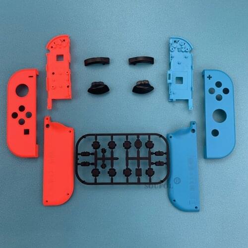 Red Blue Plastic Replacement Repair Kit DIY Case Cover Housing Shell for Nintend Switch JoyCon Controller with Full Set Buttons
