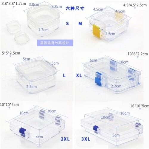 10pcs Plastic Dental Flase Tooth Case Box with Membrane Storage Denture Tooth Boxes with Film