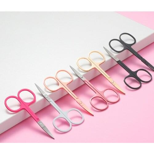 Eyebrow Scissors Curved Blade Professional Stainless Steel Manicure Precision Trimmer Eyebrow Eyelash Hair Remover Tool Makeup