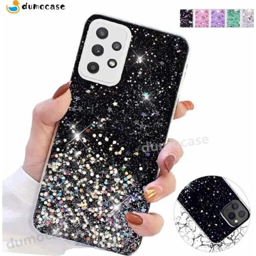 Clear Glitter Star Case For Samsung Galaxy S21 FE S20 Ultra Plus A51 A71 A52 A72 A82 A22 A12 A42 A32 S10 S9 S8 Pro Silicone Etui