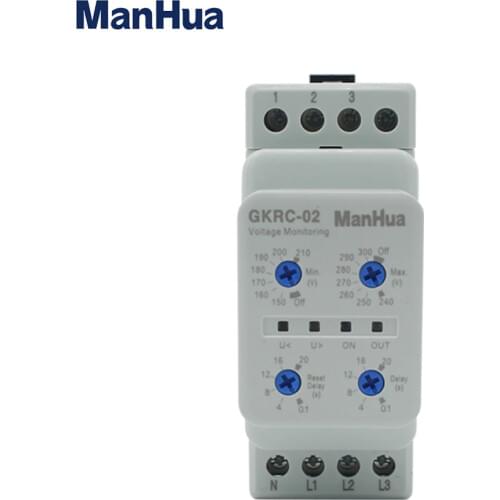 Device Relay AC GKRC-02 Phase failure protection relay With Low Power Three phase four wire Sealed Voltage Monitoring Relay