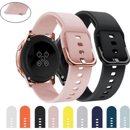 22/20mm watch strap For samsung galaxy watch Active 2 40mm 44mm huawei gt 2 44mm Silicone bracelet galaxy watch 3 45mm 41mm 46mm