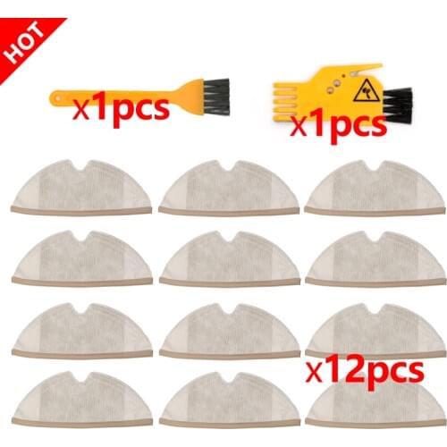 12pcs Xiaomi Roborock S50 S51 Parts Mop Cloths for Xiaomi Vacuum Cleaner accessories Generation 2 Dry Wet Mopping Cleaning