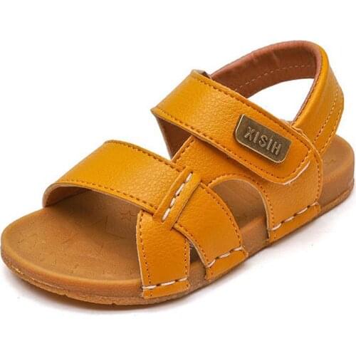 2020 Summer Children Sandals Boys Shoes for Kids Toddler Soft Anti-slip Beach Sandals PU Leather Baby Girls Casual Flat Sandals