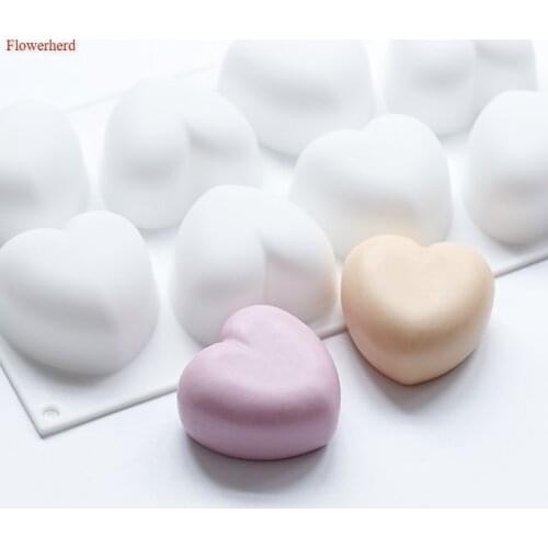 8 Holes Heart Shape Silicone Molds 3d Handmade Soap Molds for Soap Making Fondant Cake Silicone Mold Chocolate Mold Cake Decors