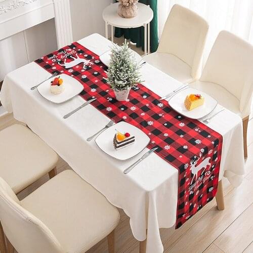 European-style Table Cover Runners Christmas Party Decorations Lattice Table Runner for Dining Table Decor Restaurant 33 x180CM
