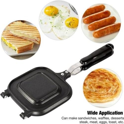 Omelet Pans, Hot Sandwich Maker, No-fume Pan Double-sided Non-stick Frying Pan, Frying Pan for Sandwich Toast Bread