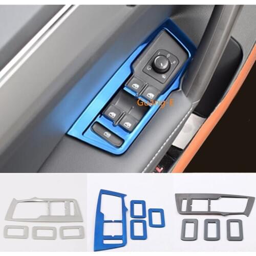 Steel Door Window Glass Panel Armrest Lift Switch Button Frame For Volkswagen VW TiguanL Tiguan MK2 2016 2017 2018 2019 2020