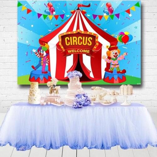 Carnival Circus Party Photography Backdrop Balloons Bunting 1st Birthday Party Backgrounds Photocall Vinyl Custom